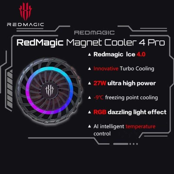 خنک کننده رادیاتوری مگنتی رد مجیک RedMagic Magnetic Cooler 4 Pro